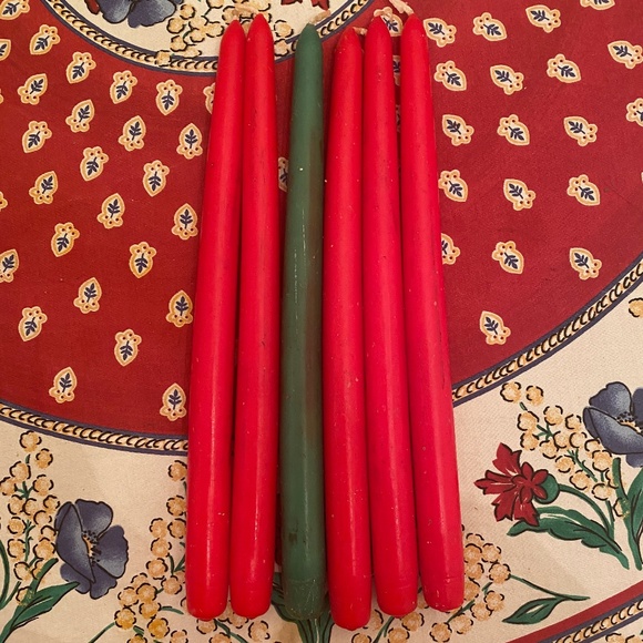 VTG I Carolina I 5 Red Dinner Tapers Candles + 1 Green - Picture 7 of 10